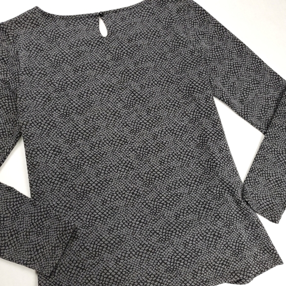 TALBOTS Grey Black Textured Long Sleeve Top Size M - Picture 9 of 10